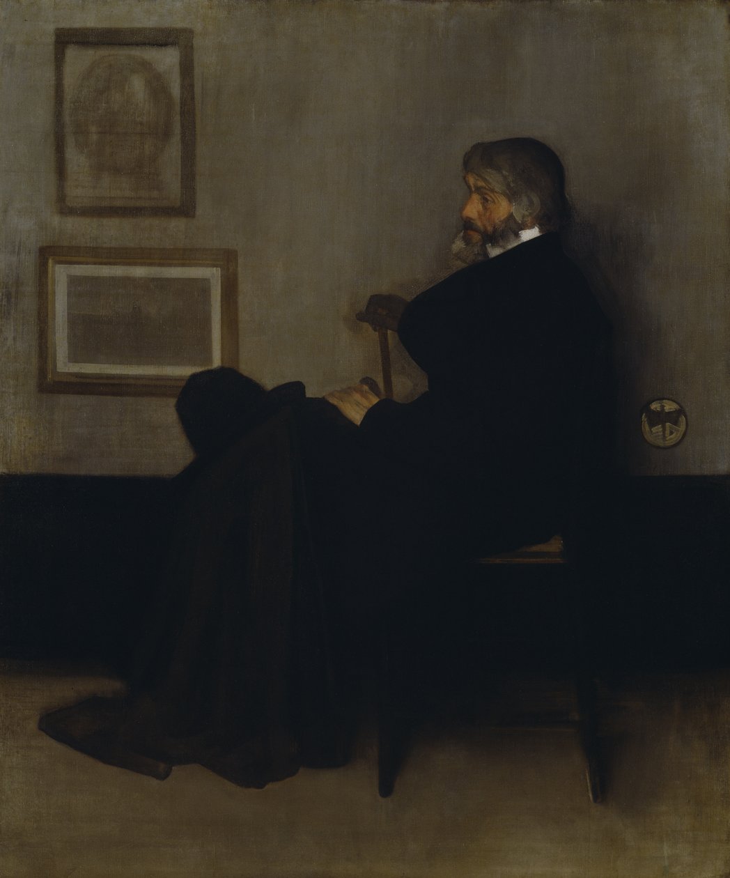 Gri ve Siyah Aranjman, No.2: Thomas Carlyle'ın Portresi (1795-1881) 1872-73 (tuval üzerine yağlı boya) by James Abbott McNeill Whistler