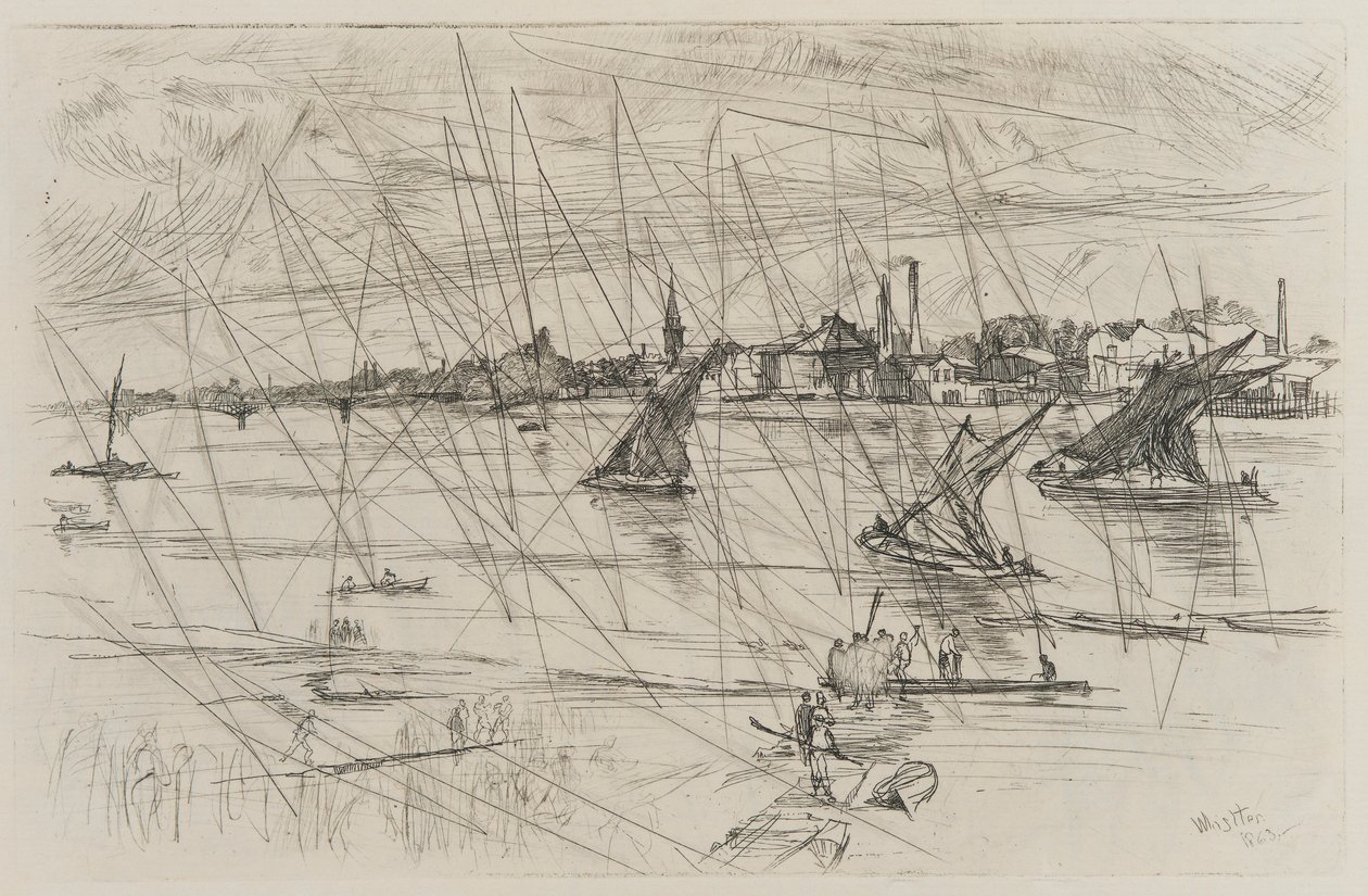 Battersea Erişimi, 1863. by James Abbott McNeill Whistler
