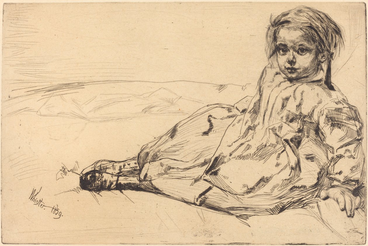 Bibi Valentin, 1859. by James Abbott McNeill Whistler