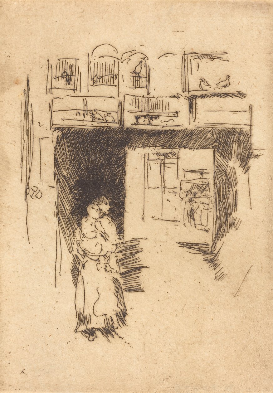 Kuş Kafesleri, Drury Lane, c. 18861888. by James Abbott McNeill Whistler