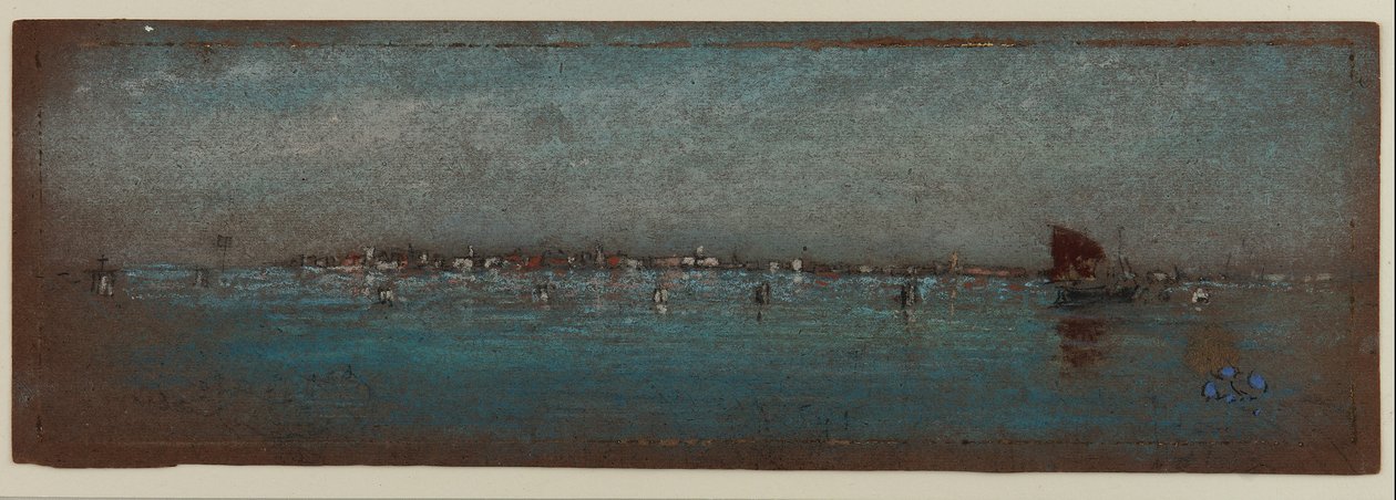 Mavi ve Gümüş - Adalar, Venedik, 1879-80 (kahverengi kağıt üzerine pastel) by James Abbott McNeill Whistler
