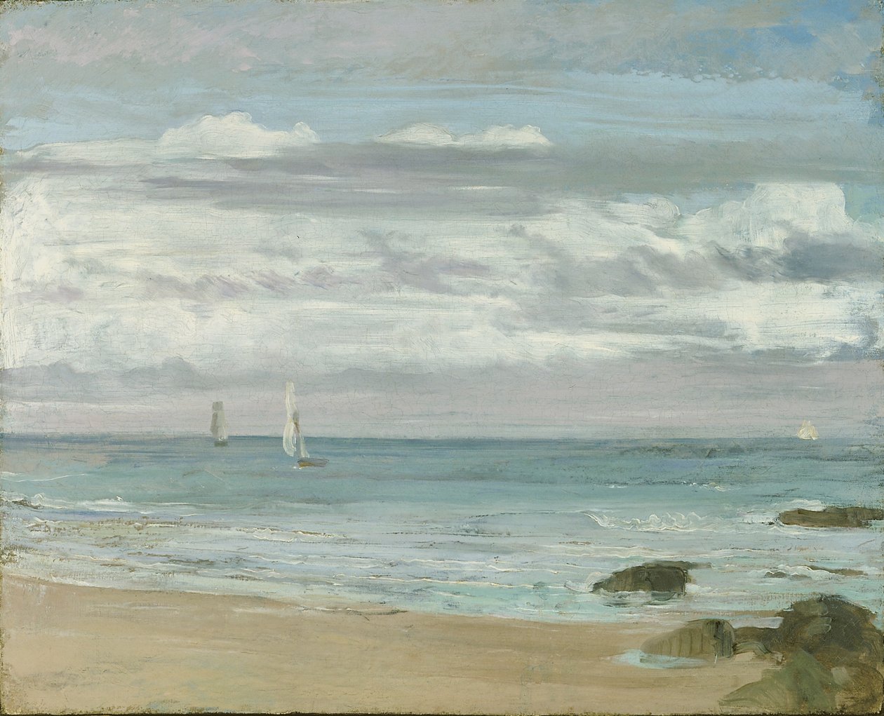 Mavi ve Gümüş: Trouville, c.1865 by James Abbott McNeill Whistler