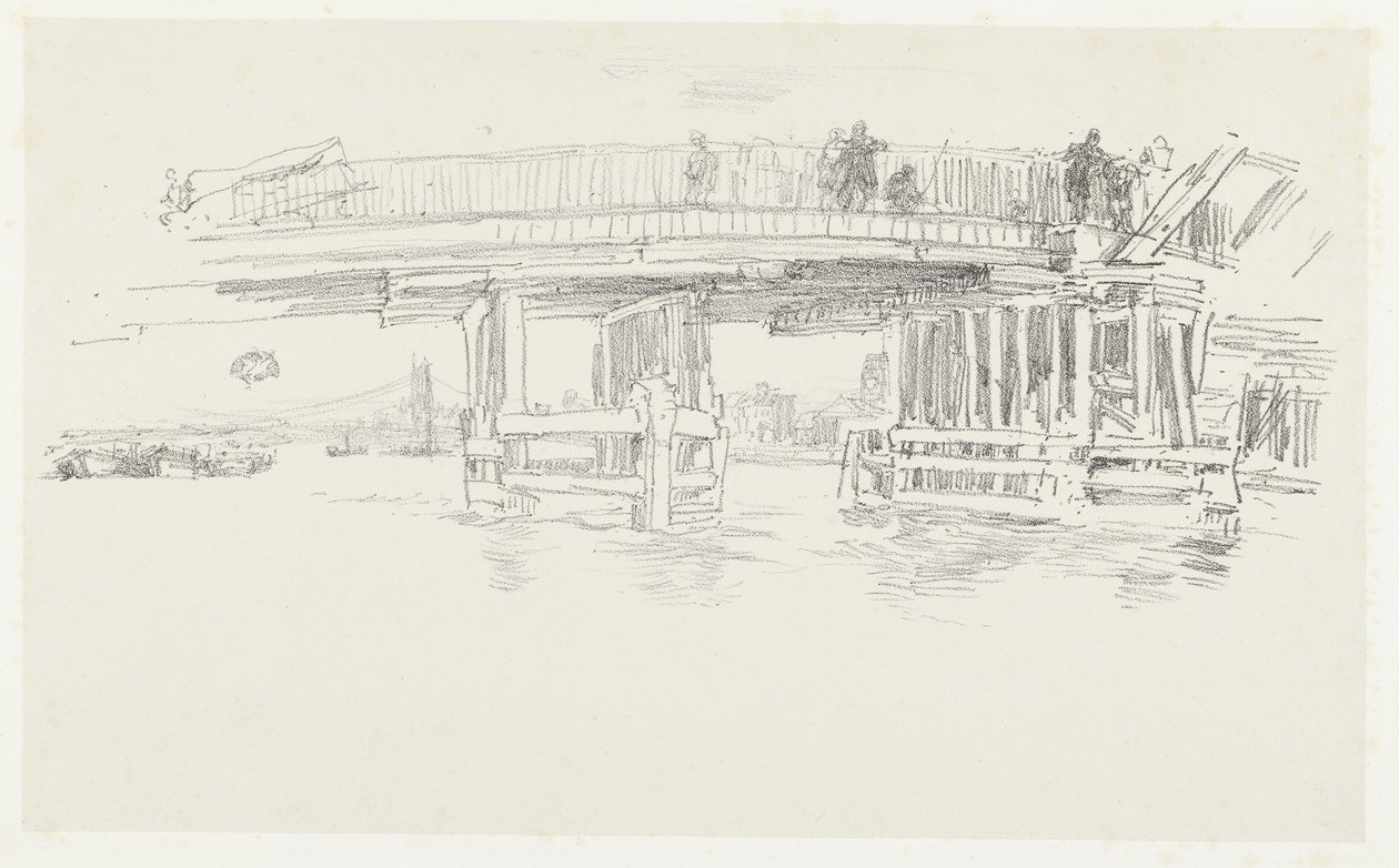 Thames üzerinde köprü Eski Battersea Köprüsü by James Abbott McNeill Whistler