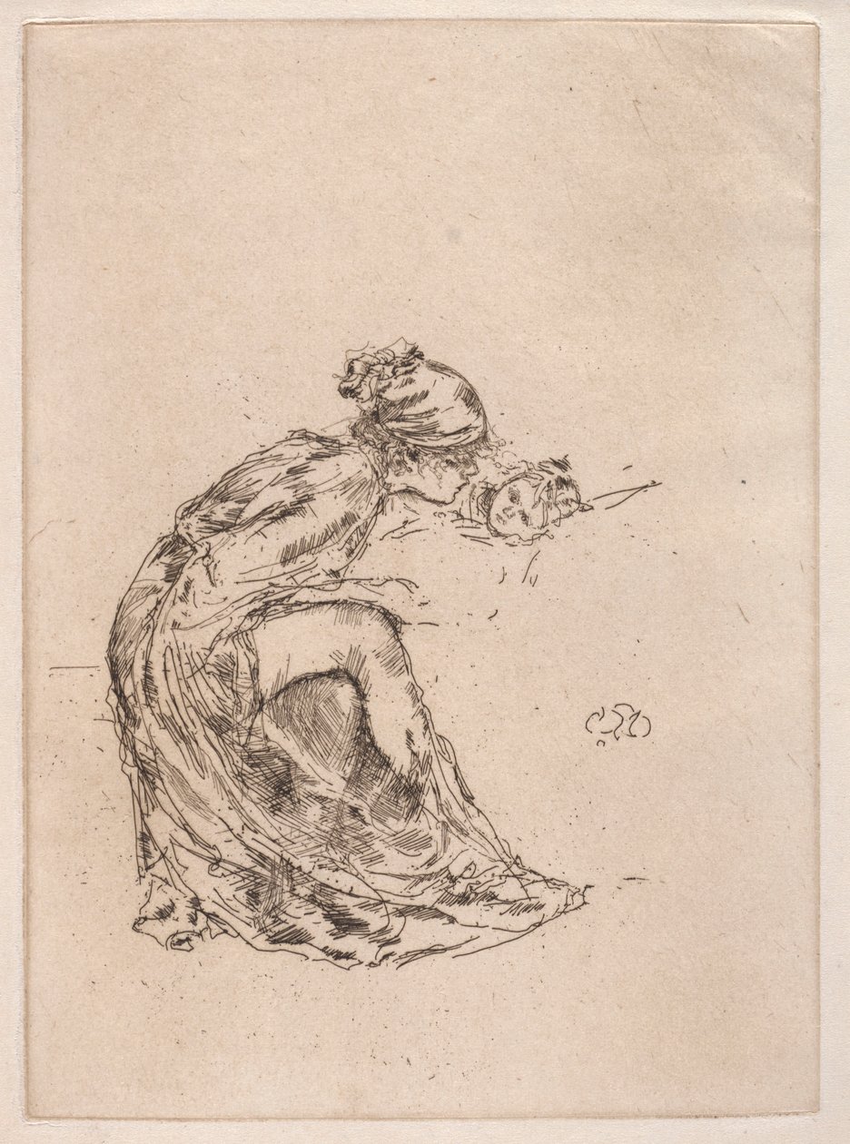 Cameo, No. 1 Anne ve Çocuk, c. 1890-1893. by James Abbott McNeill Whistler