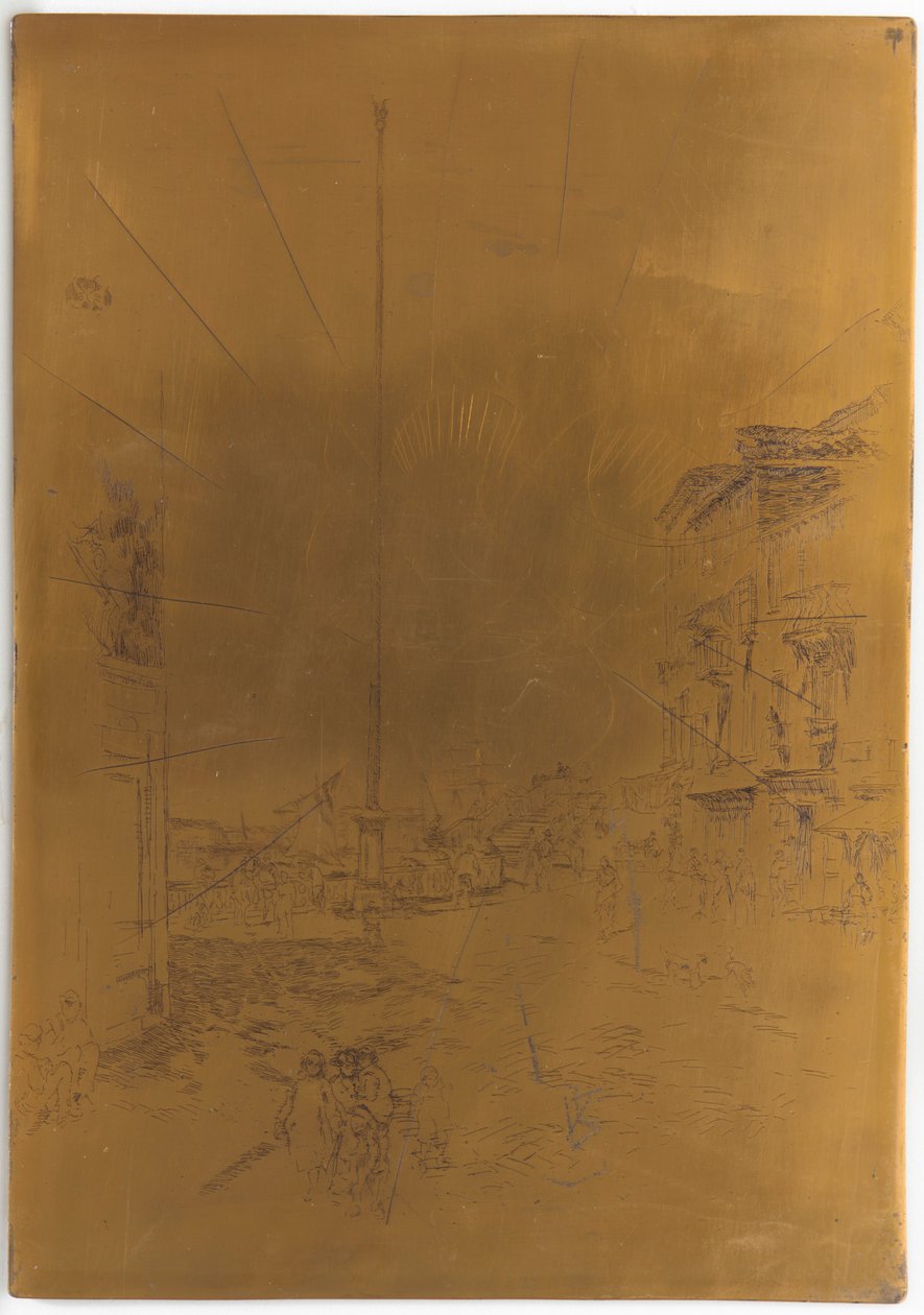 Küçük Direk için İptal Edilen Baskı Plakası, 1879-1880. by James Abbott McNeill Whistler
