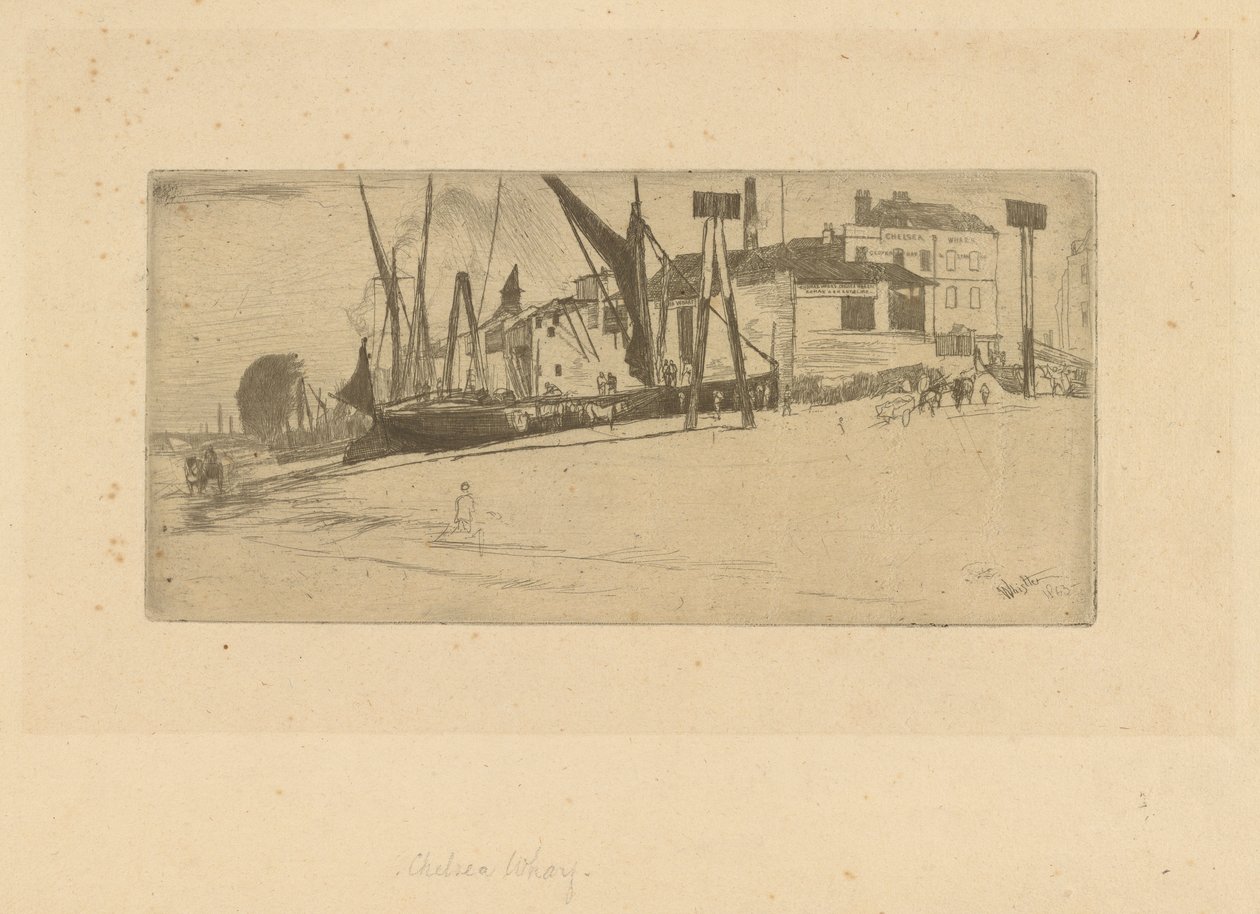 Chelsea İskelesi, 1863. by James Abbott McNeill Whistler