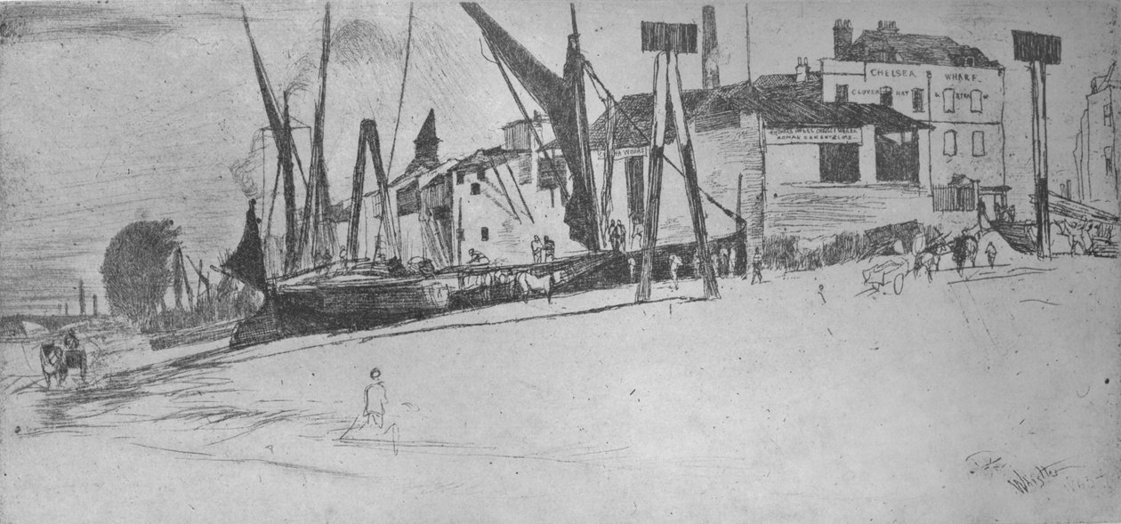 Chelsea İskelesi, 1863, 1904 by James Abbott McNeill Whistler