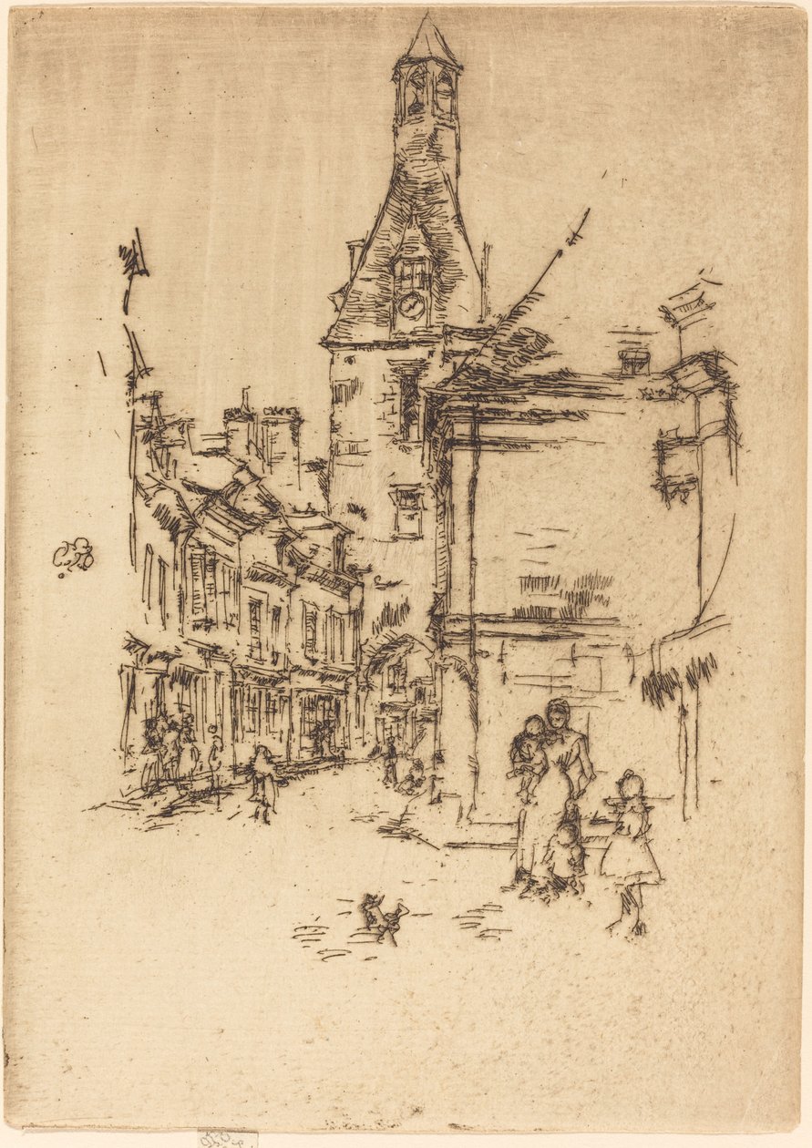 Saat Kulesi, Amboise, 1888. by James Abbott McNeill Whistler