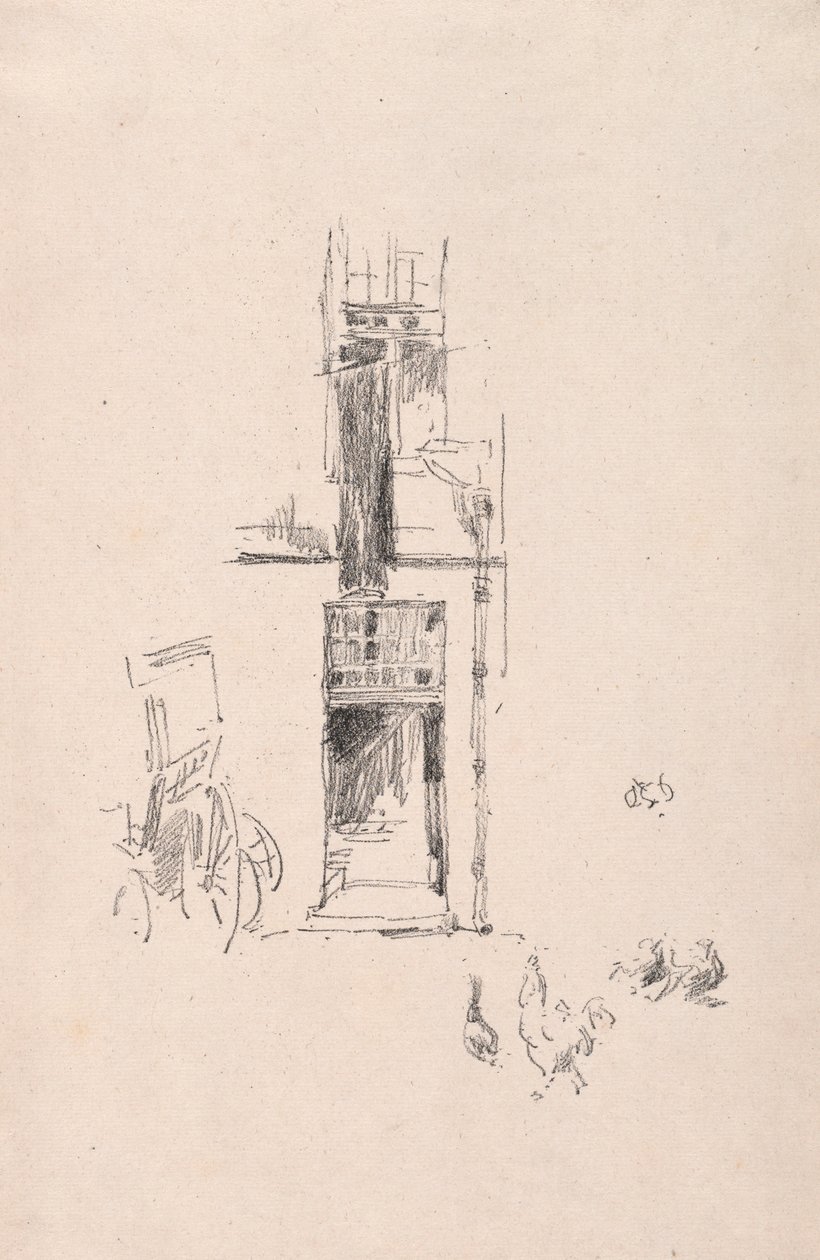 Horozlar ve Tavuklar, Hotel Colbert, 1891. by James Abbott McNeill Whistler