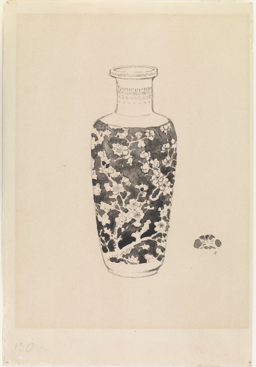 Kalın boyunlu silindirik vazo, 1876. by James Abbott McNeill Whistler