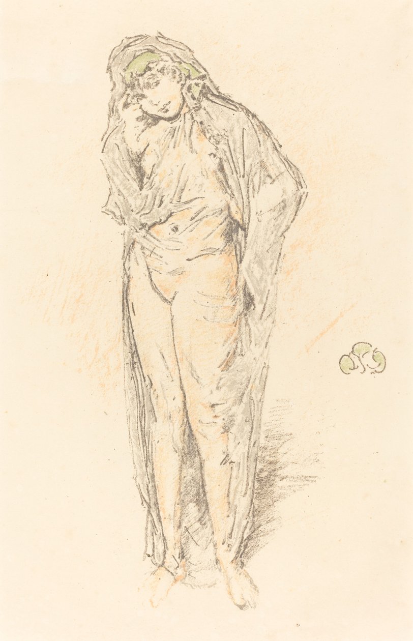 Draped Figür, Ayakta, 1891. by James Abbott McNeill Whistler