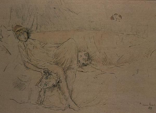 Dökümlü figür uzanmış (lito) by James Abbott McNeill Whistler