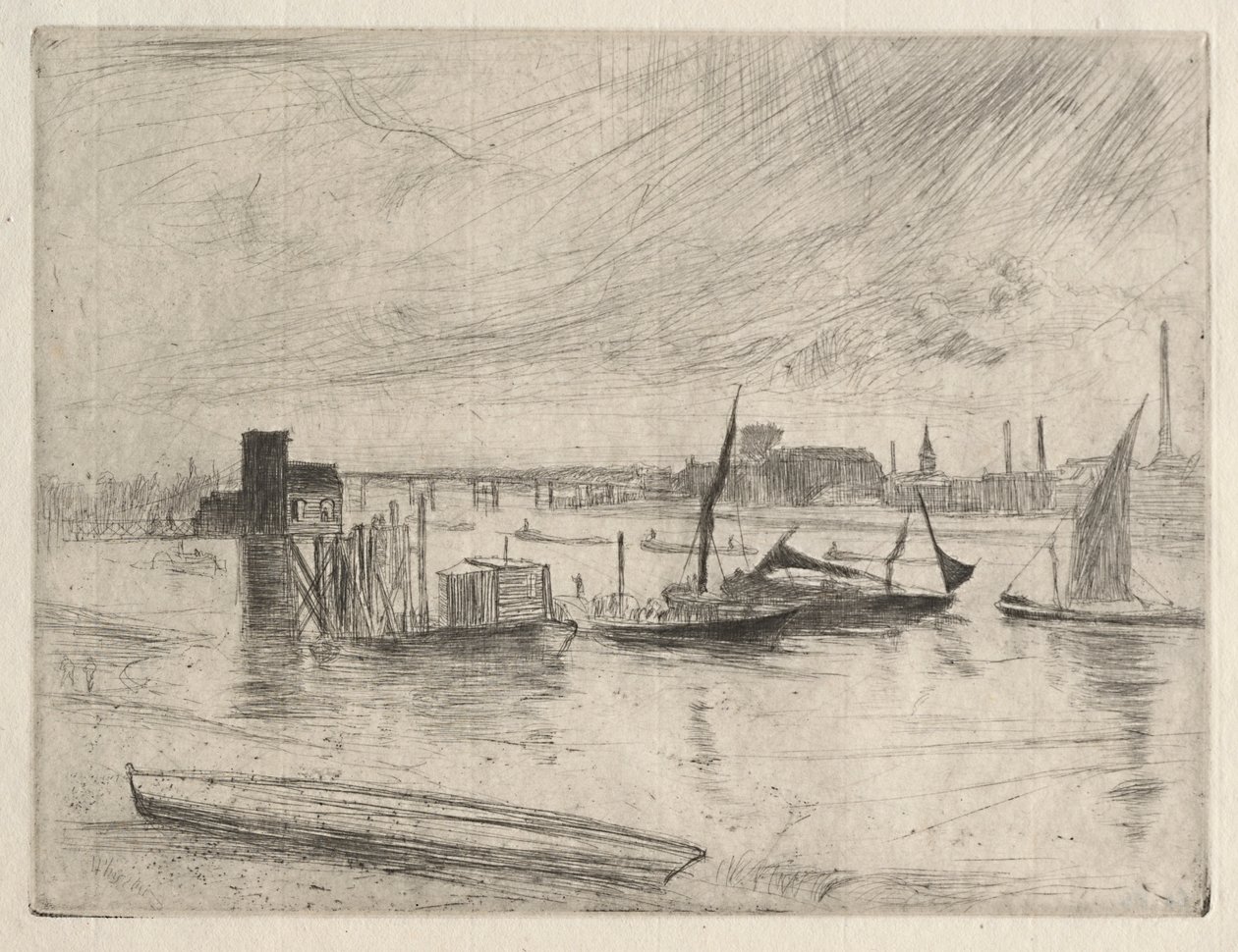 Sabah Erken Battersea, 1861. by James Abbott McNeill Whistler