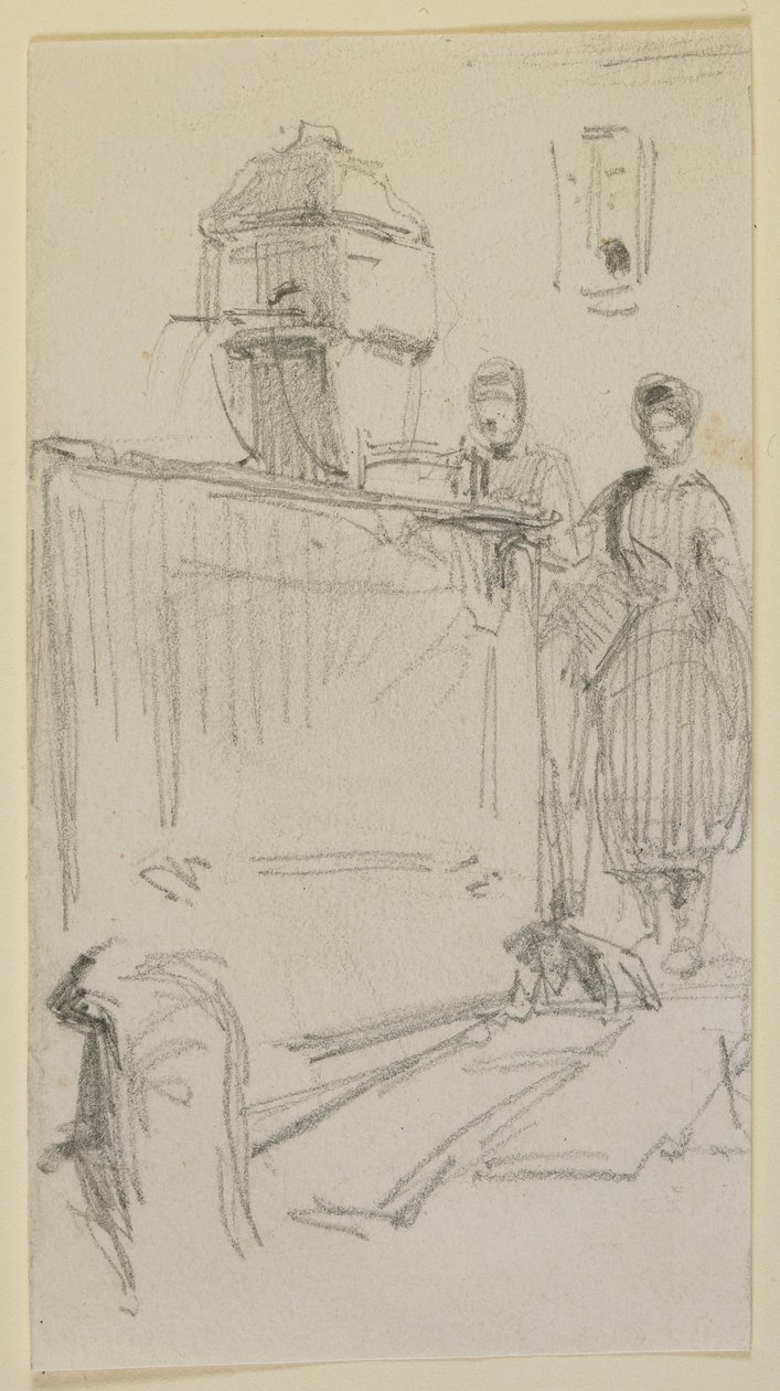 Bir çeşmenin yanındaki figürler, 1858. by James Abbott McNeill Whistler