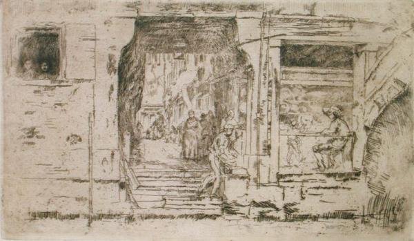 Balık Dükkanı, Venedik (gravür) by James Abbott McNeill Whistler