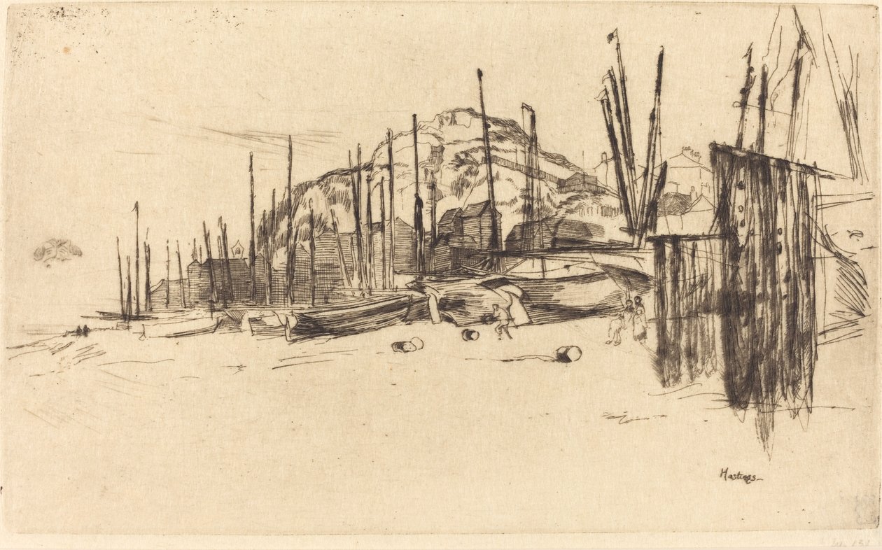 Balıkçı Tekneleri, Hastings, 1877. by James Abbott McNeill Whistler