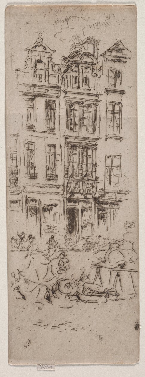 Çiçek Pazarı, Brüksel. by James Abbott McNeill Whistler