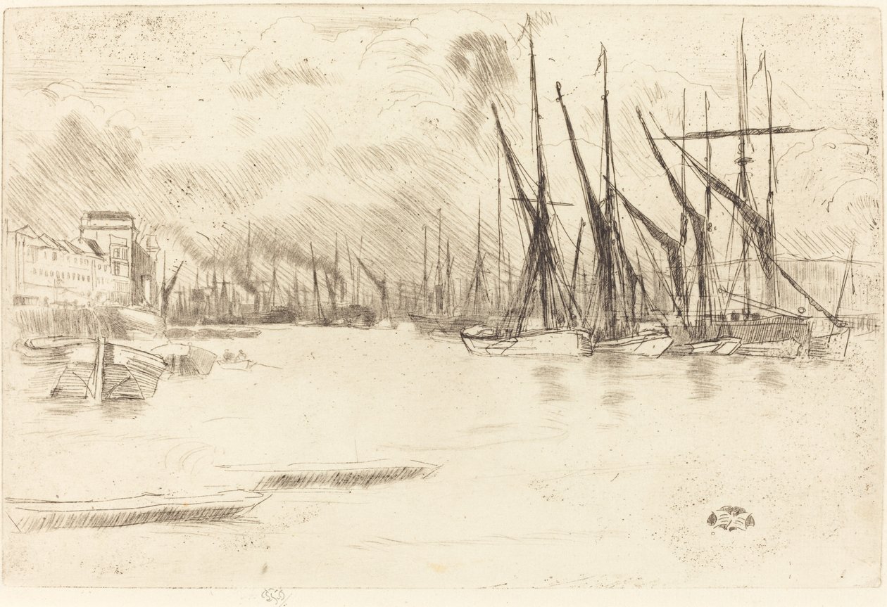 Turşu-Herring Merdivenlerinden, c. 1878. by James Abbott McNeill Whistler