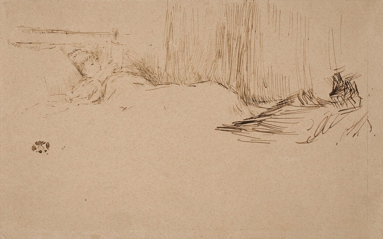 Yatakta Okuyan Kız, 1882 dolayları by James Abbott McNeill Whistler