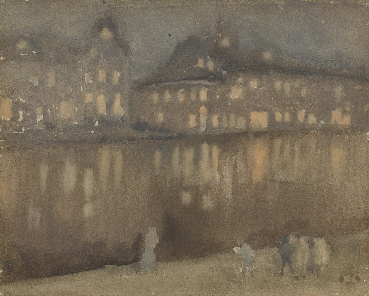 Büyük Kanal, Amsterdam, Nocturne, 1882. by James Abbott McNeill Whistler