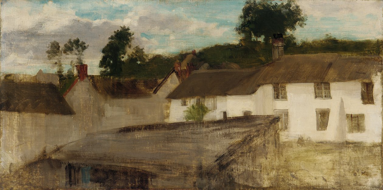 Yeşil ve Gümüş: Devonshire Kulübeleri, 1883 veya 1884. by James Abbott McNeill Whistler