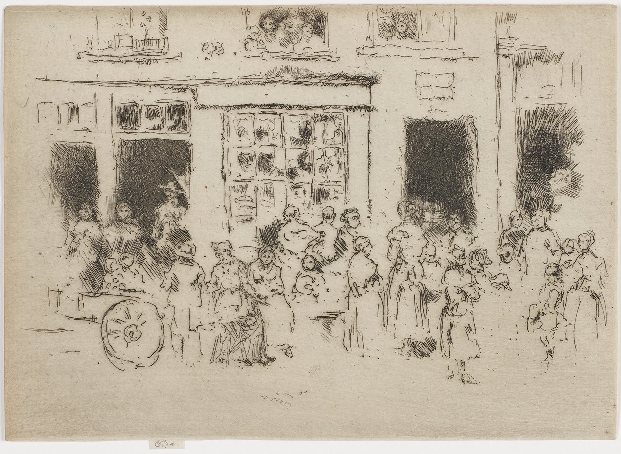 High Street, Brüksel, 1887 (kağıt üzerine gravür) by James Abbott McNeill Whistler