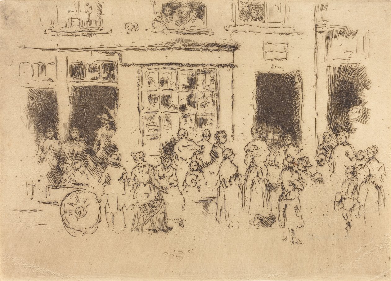 High Street, Brüksel, 1887. by James Abbott McNeill Whistler