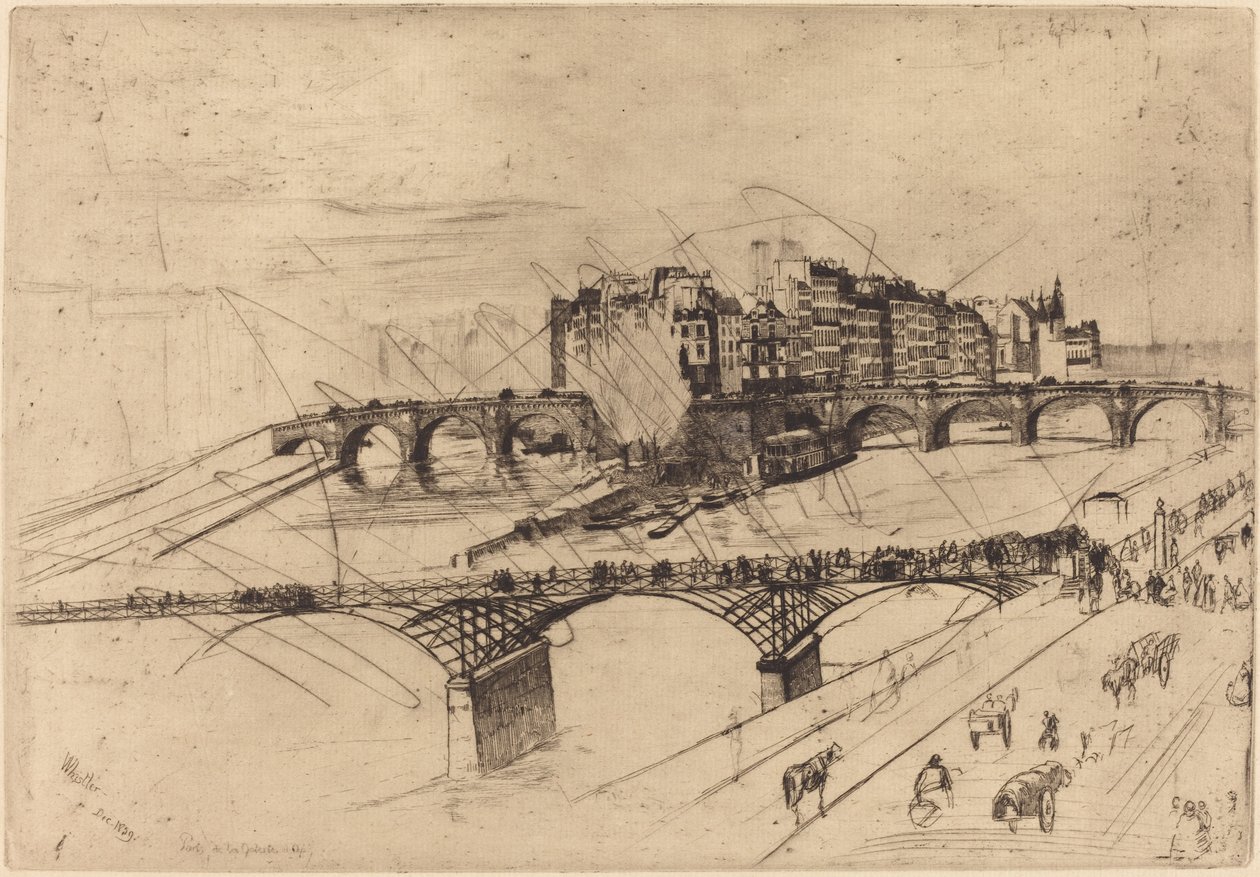 Şehir Adası, Paris, 1859. by James Abbott McNeill Whistler
