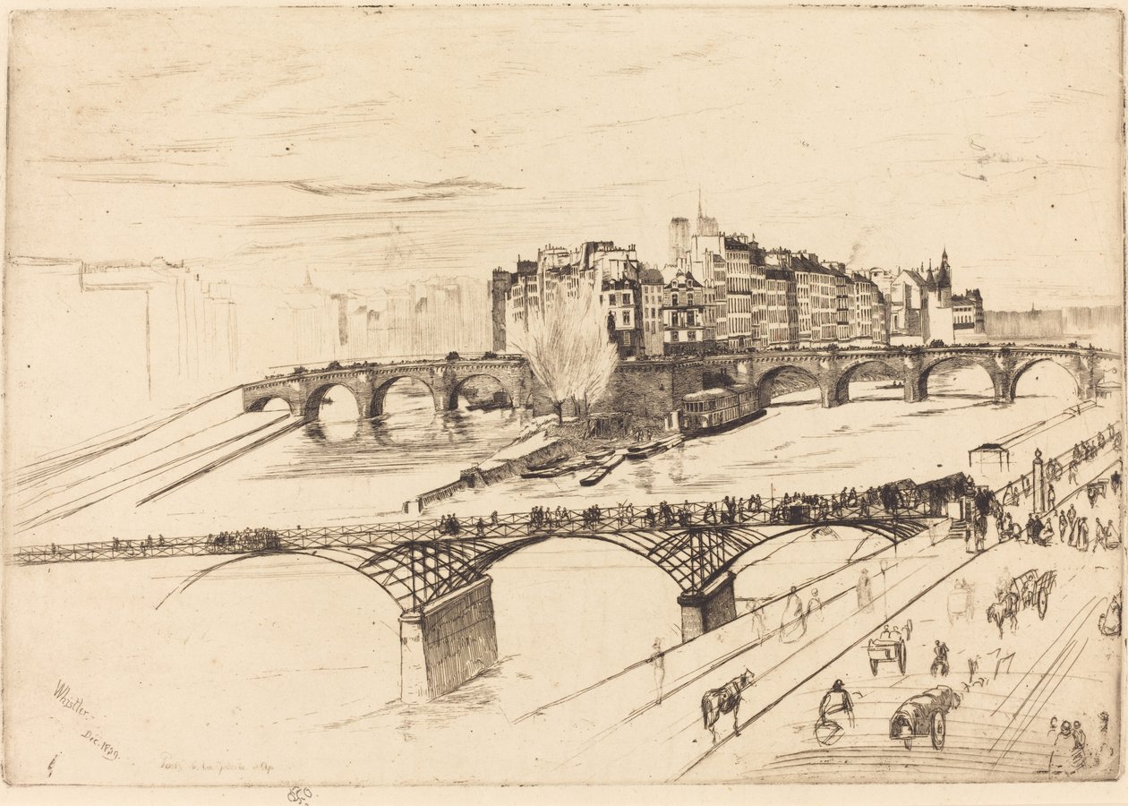 Şehir Adası, Paris, 1859. by James Abbott McNeill Whistler