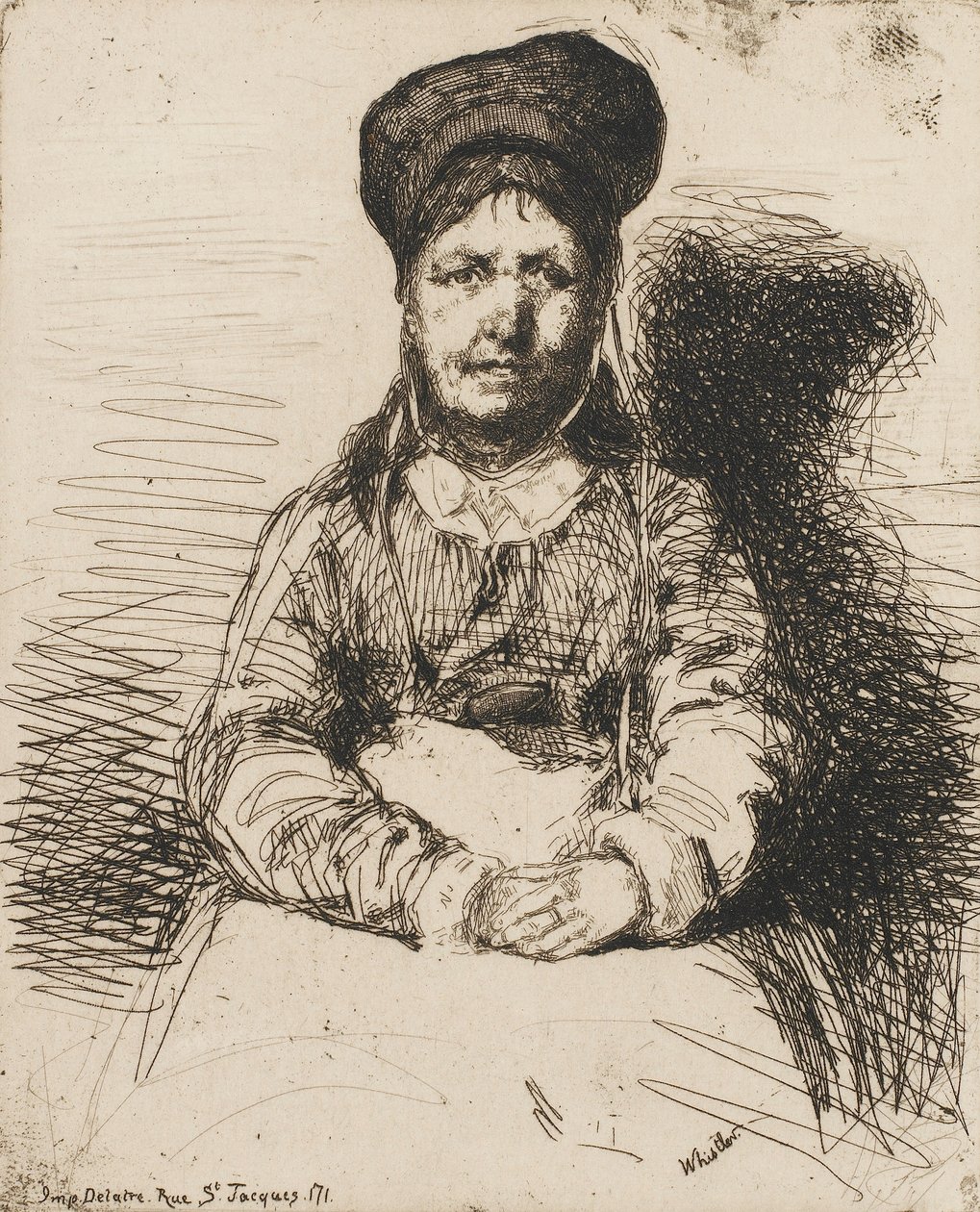 La Retameuse. Doğadaki On İki Gravürden Biri The French Set, 1858. by James Abbott McNeill Whistler
