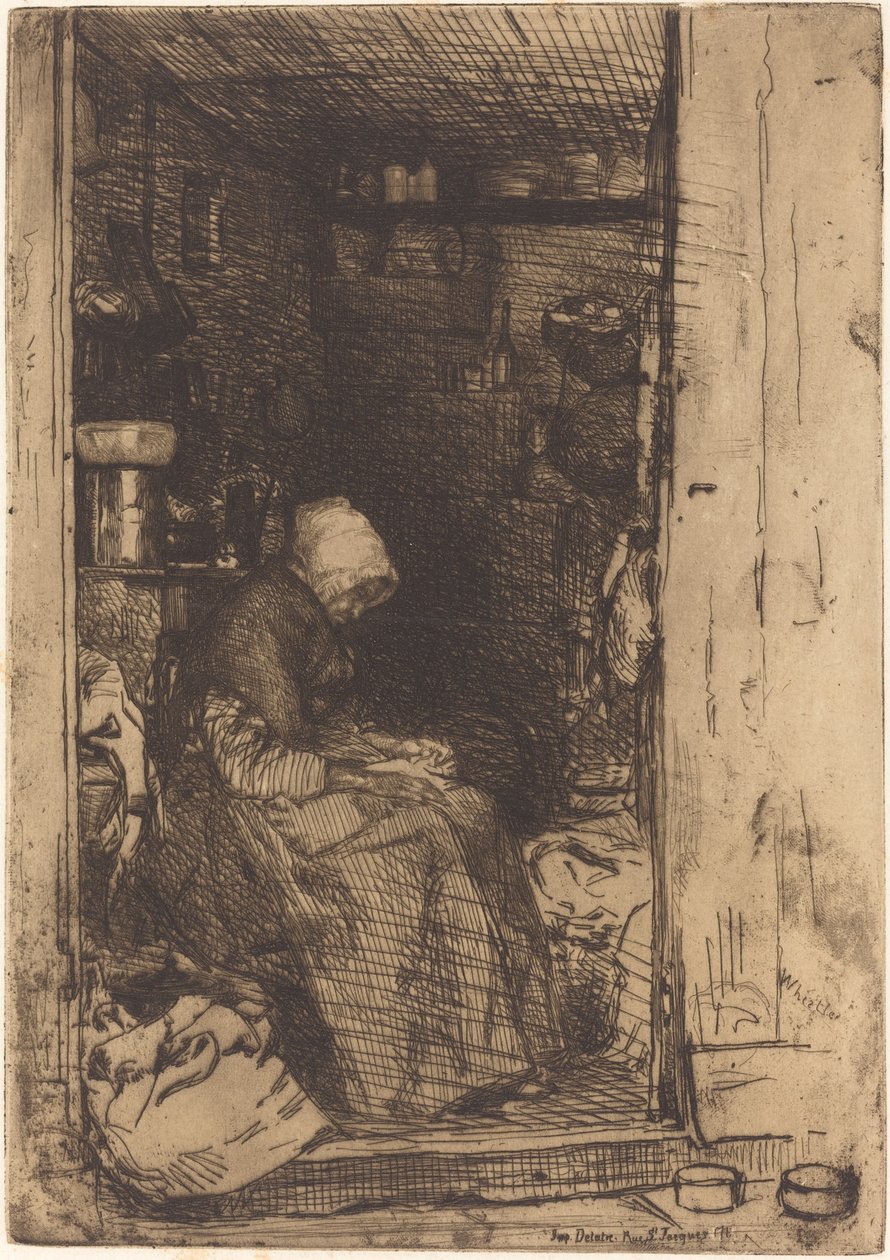 Paçavralardaki Yaşlı Kadın, 1858. by James Abbott McNeill Whistler