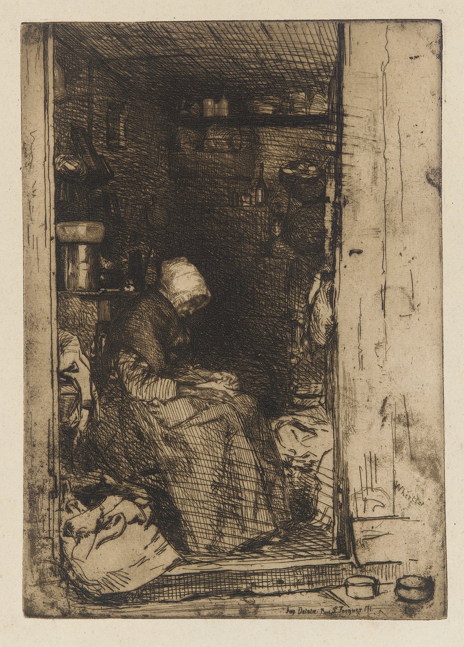 Paçavralardaki Yaşlı Kadın, 1858. by James Abbott McNeill Whistler