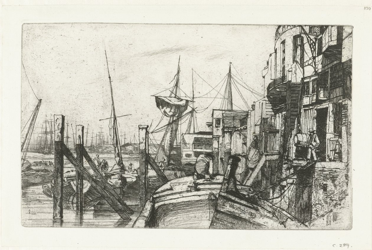 Limehouse On altı Thames ve diğer konulardaki sahnelerin gravürü (seri başlığı) by James Abbott McNeill Whistler