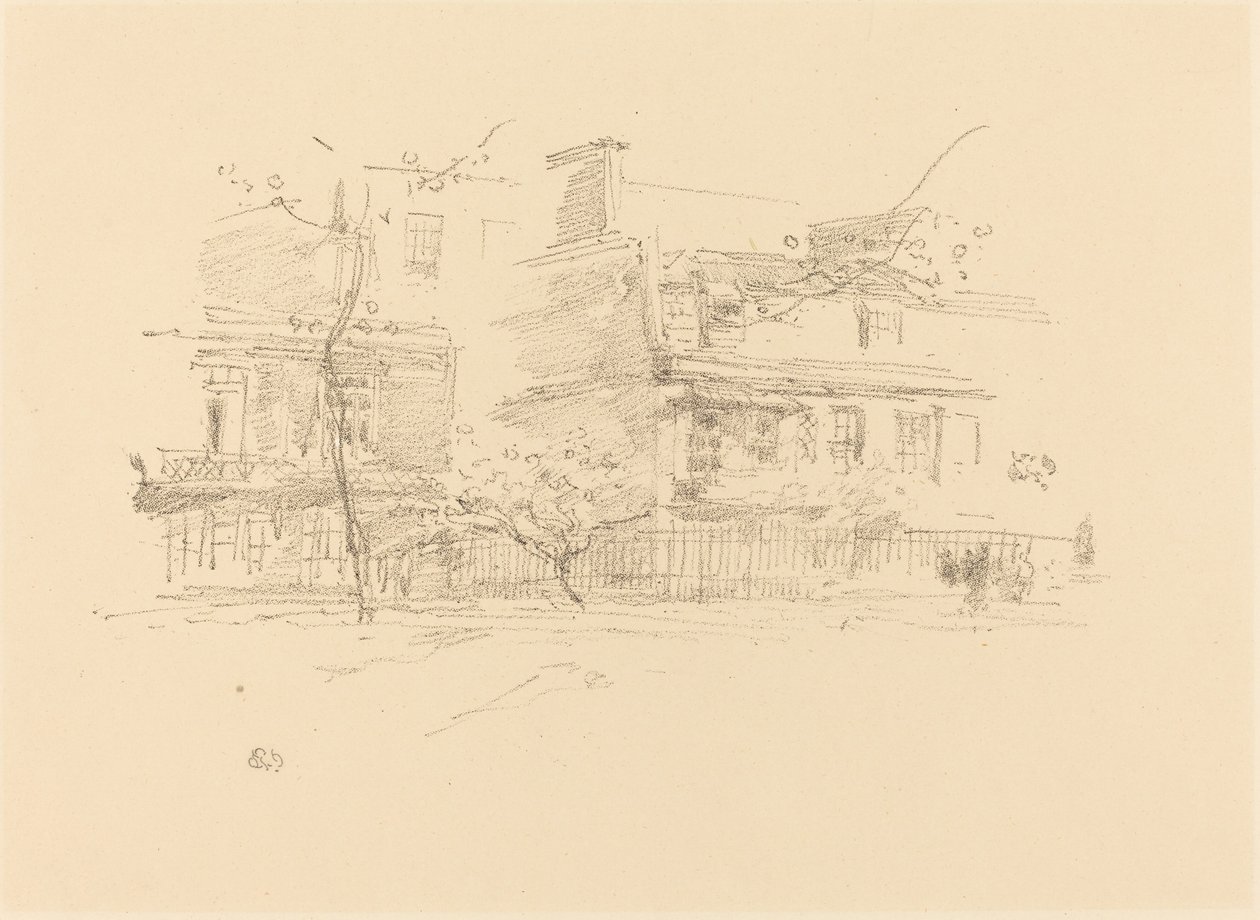 Lindsay Row, Chelsea, 1888. by James Abbott McNeill Whistler