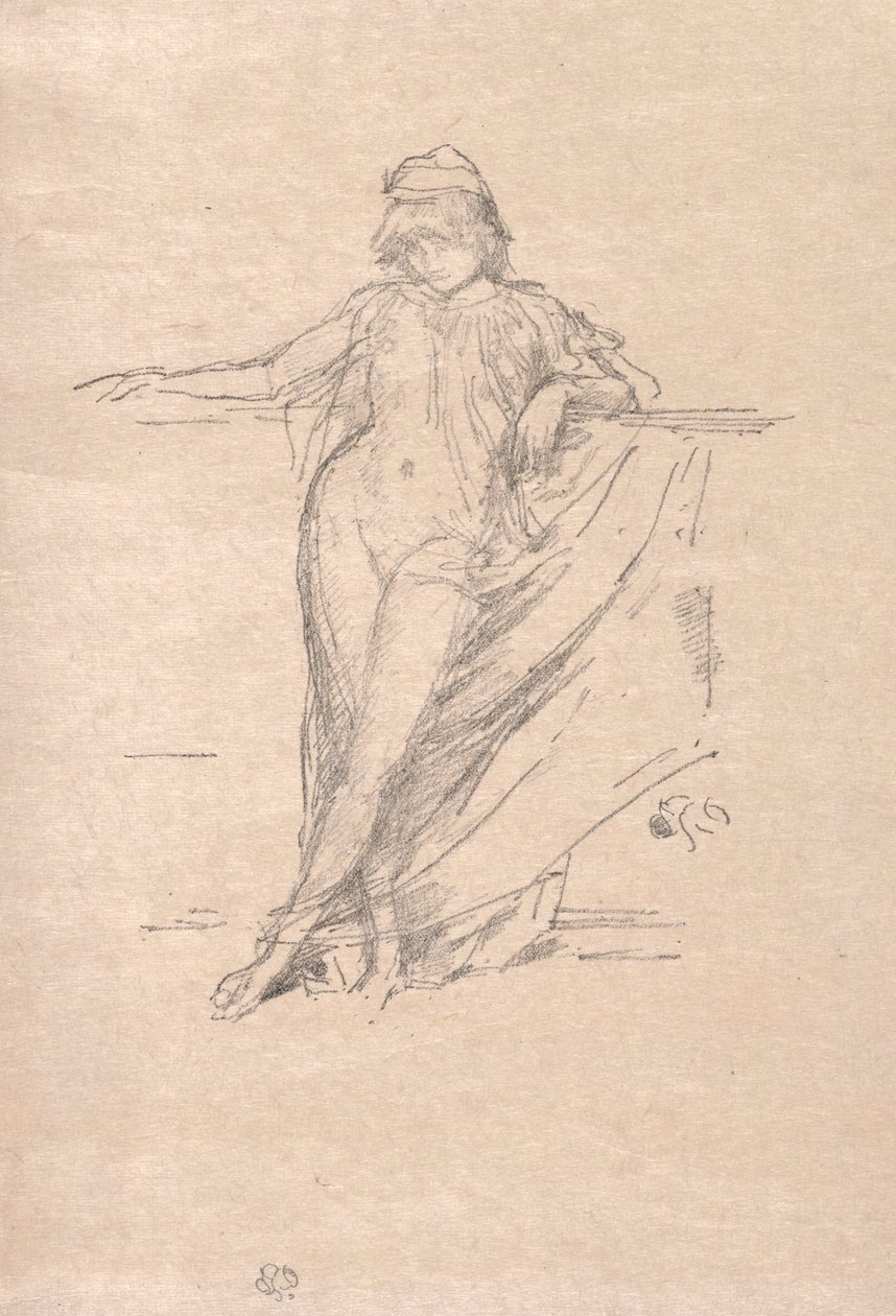Eğilerek Küçük Dökümlü Figür, 1894. by James Abbott McNeill Whistler
