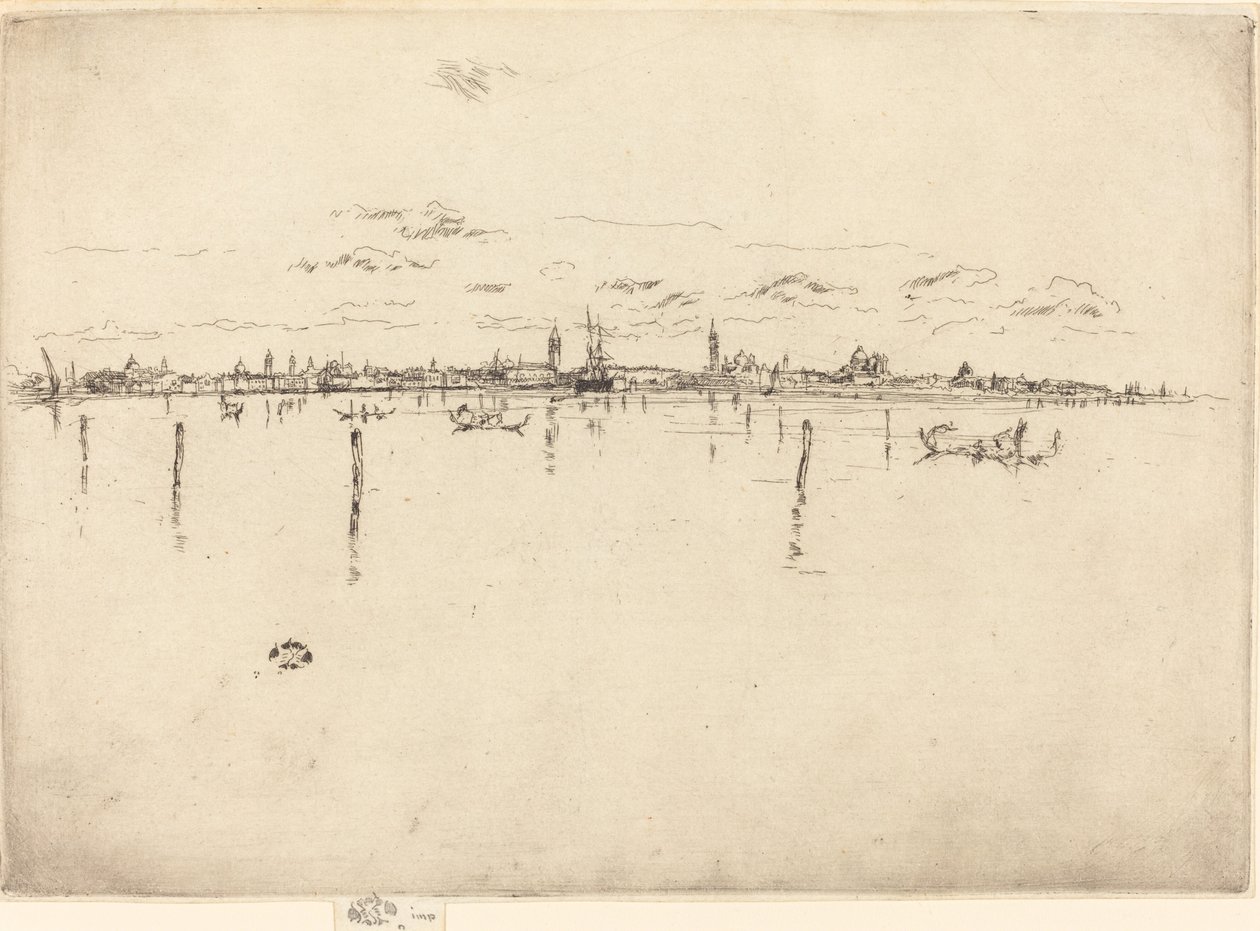 Küçük Venedik, 1880. by James Abbott McNeill Whistler