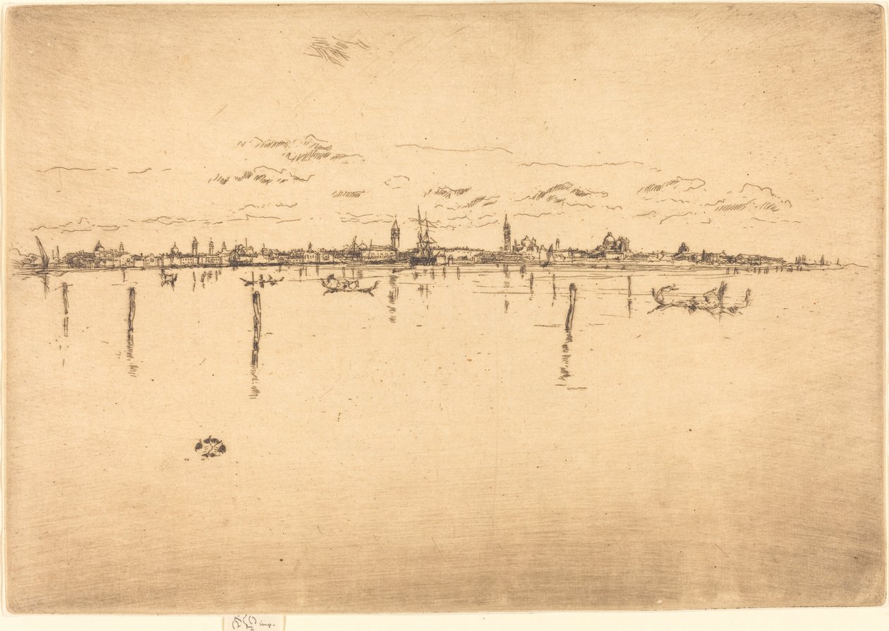 Küçük Venedik, 1880. by James Abbott McNeill Whistler