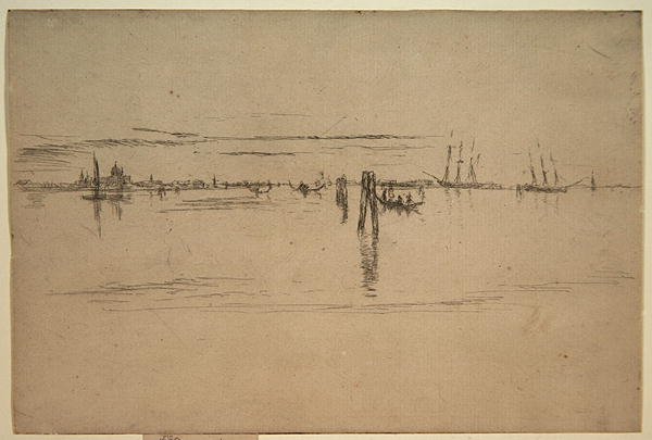 Long Lagoon, c.1879-80 (kağıt üzerine gravür ve karbon mürekkebi) by James Abbott McNeill Whistler