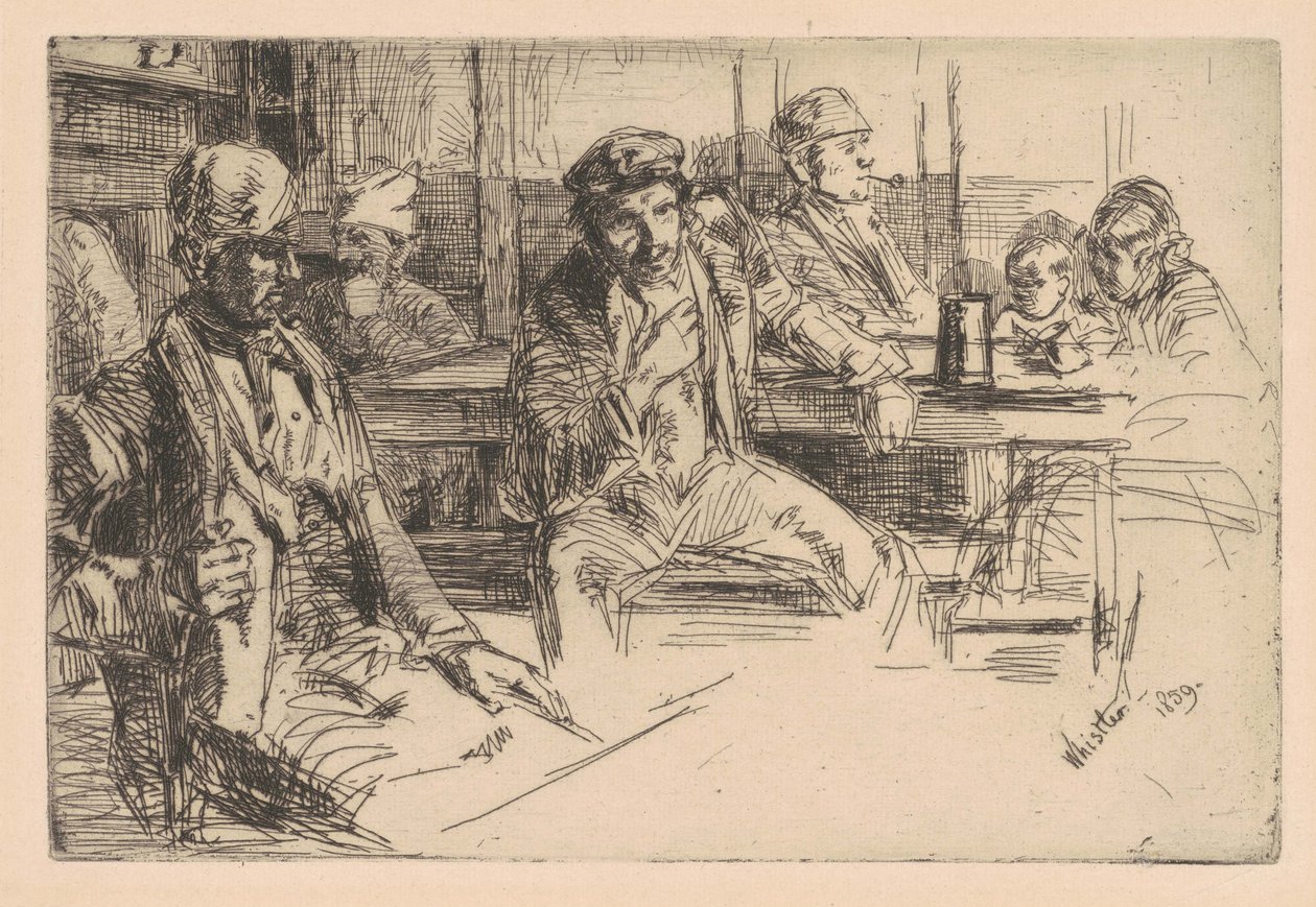 Longshoreman, 1859 (sert kağıt üzerinde dağlama ve kuru nokta) by James Abbott McNeill Whistler