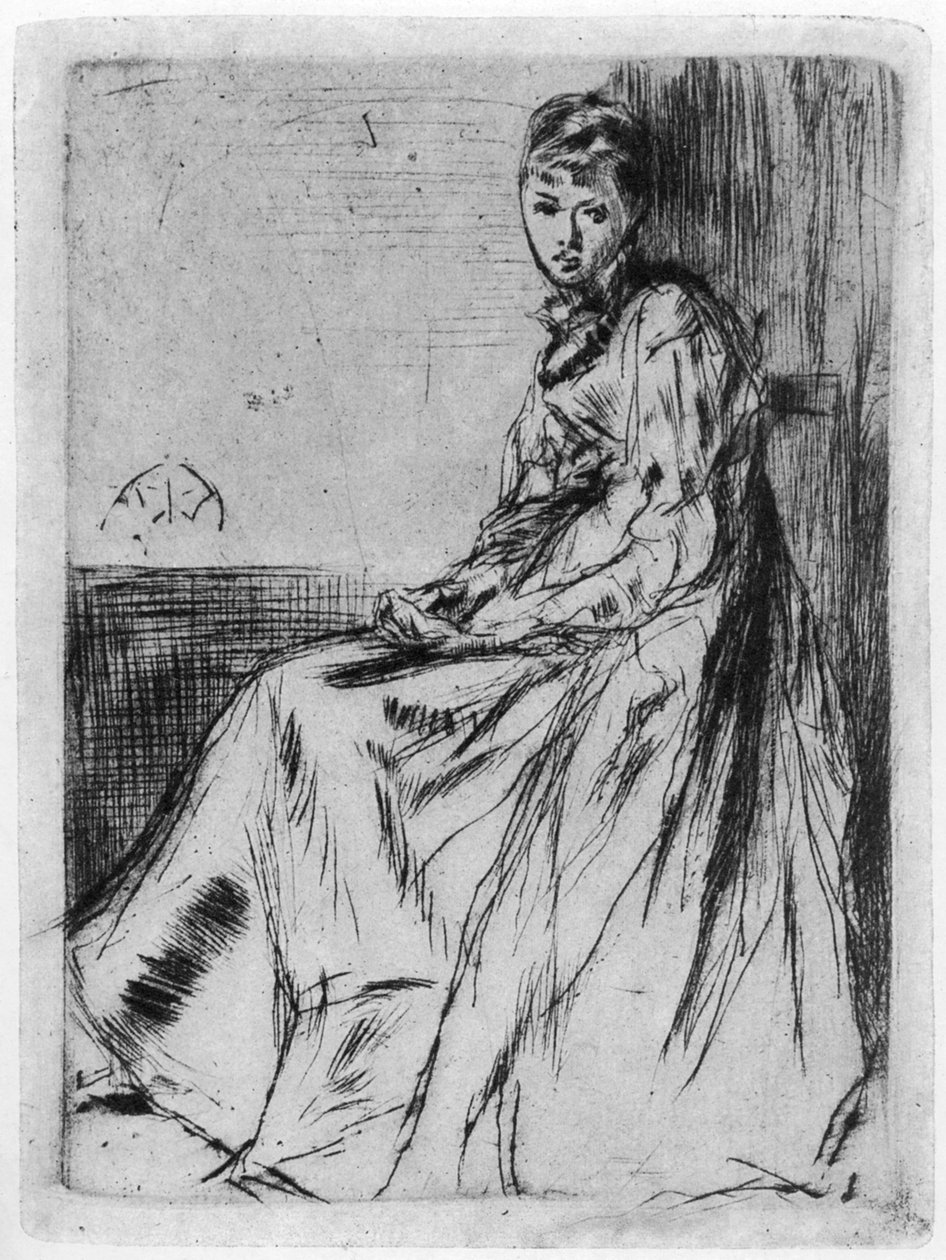 Maude, Oturan, 19. yüzyıl 1904. by James Abbott McNeill Whistler