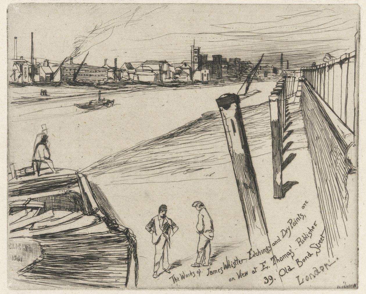 Millbank, 1861 (kağıt üzerine gravür) by James Abbott McNeill Whistler
