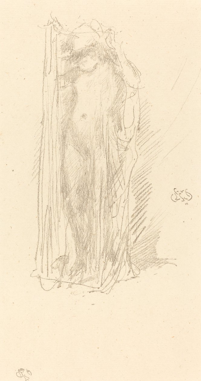 Model Draping, c. 1889. by James Abbott McNeill Whistler