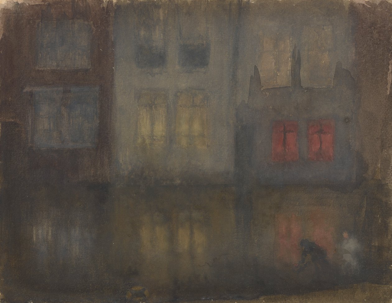 Nocturne: Black and RedBack Kanalı, Hollanda, 1882. by James Abbott McNeill Whistler