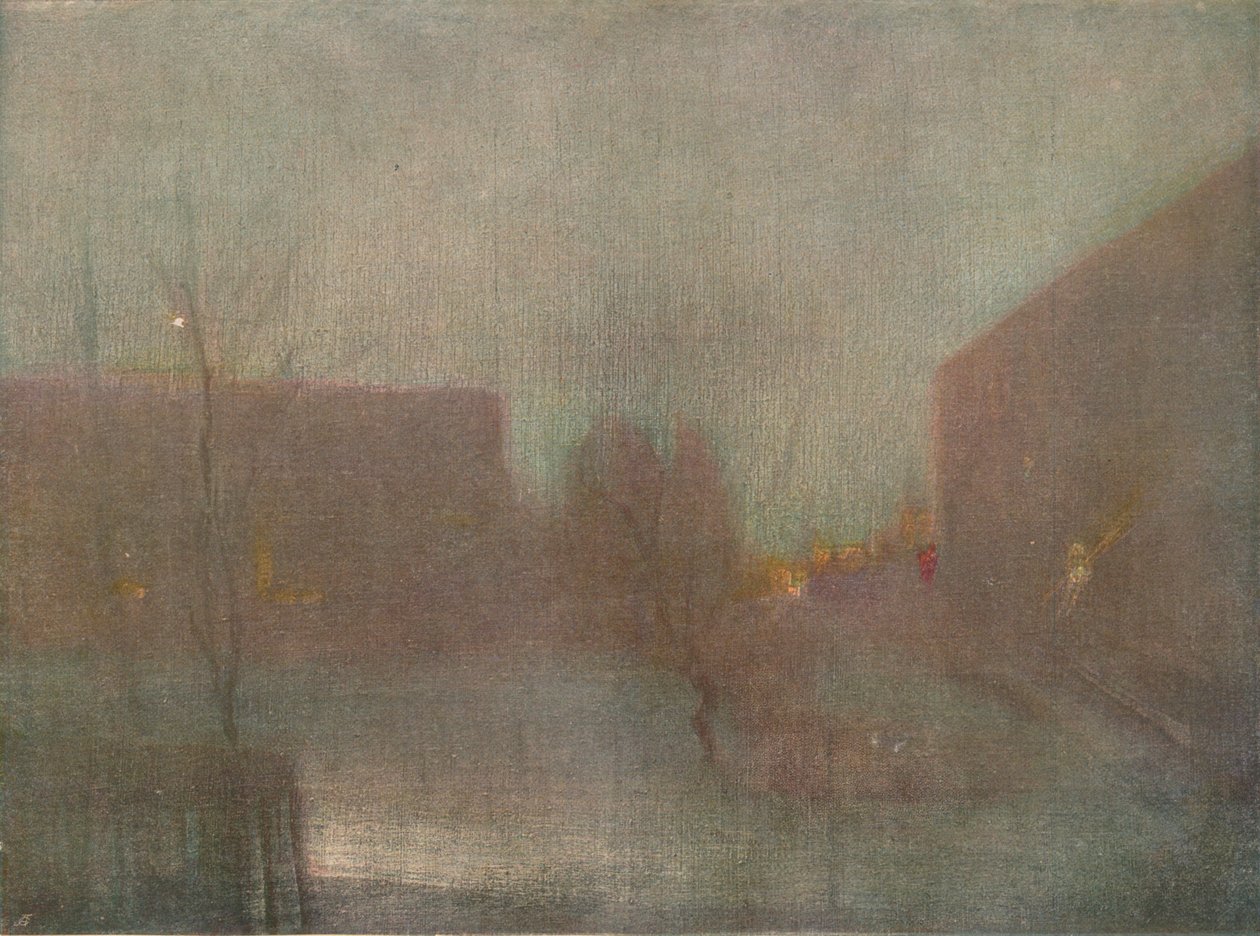 Nocturne Trafalgar Meydanı Chelsea Kar, 1876 1903-1904. by James Abbott McNeill Whistler