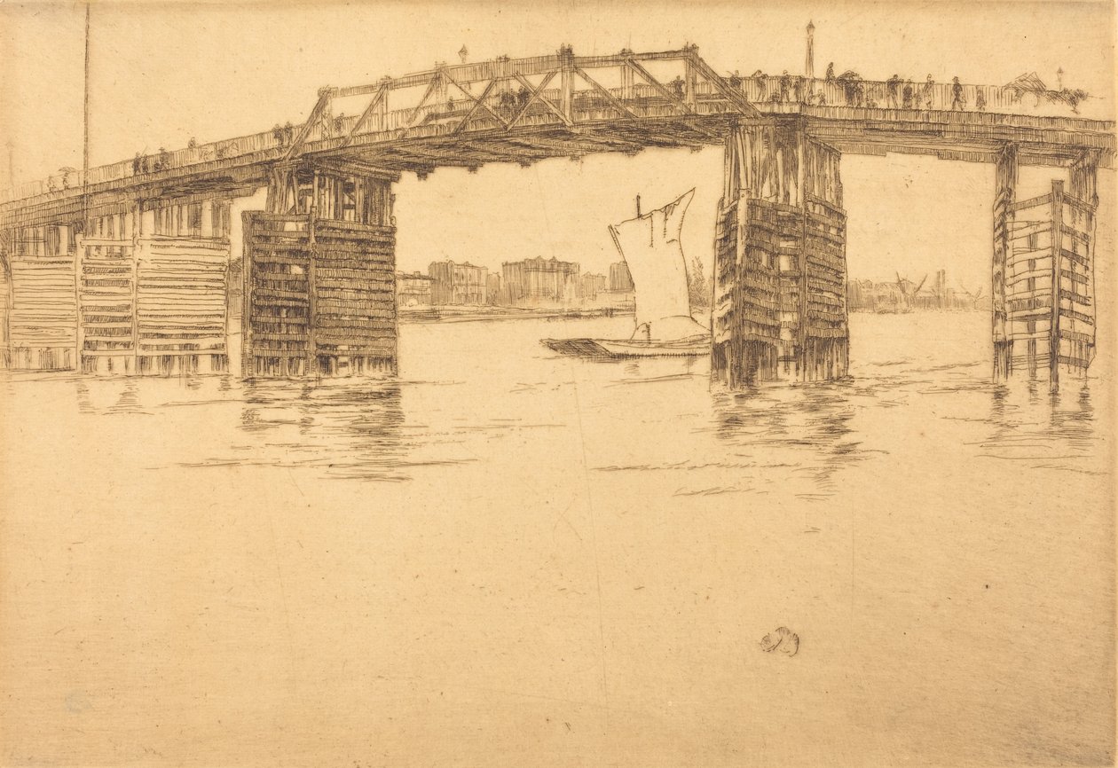 Eski Battersea Köprüsü, 1879. by James Abbott McNeill Whistler