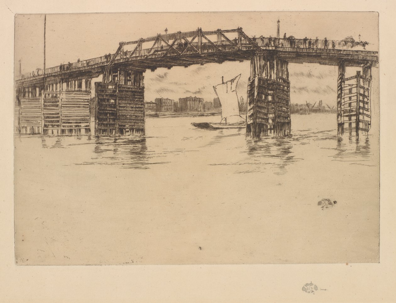 Eski Battersea Köprüsü, 1879. by James Abbott McNeill Whistler