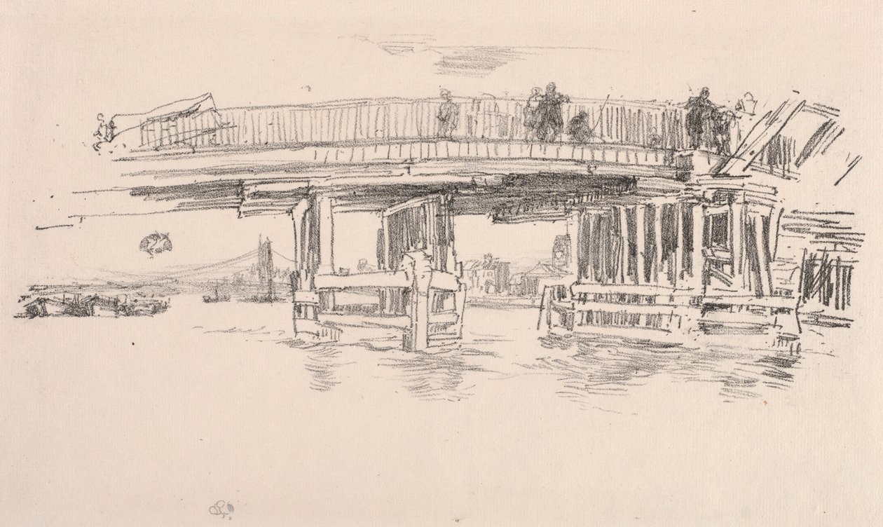 Eski Battersea Köprüsü, 1879. by James Abbott McNeill Whistler