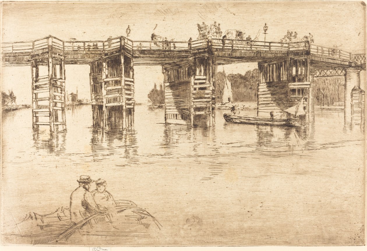 Eski Putney Köprüsü, 1879. by James Abbott McNeill Whistler
