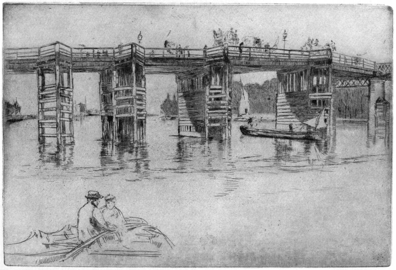Eski Putney Köprüsü, 1879 1904. by James Abbott McNeill Whistler