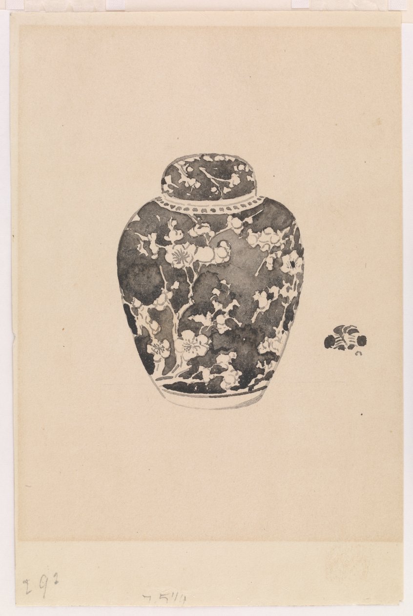 Çan biçimli kapaklı Oviform Zencefil Kavanozu, 1878. by James Abbott McNeill Whistler